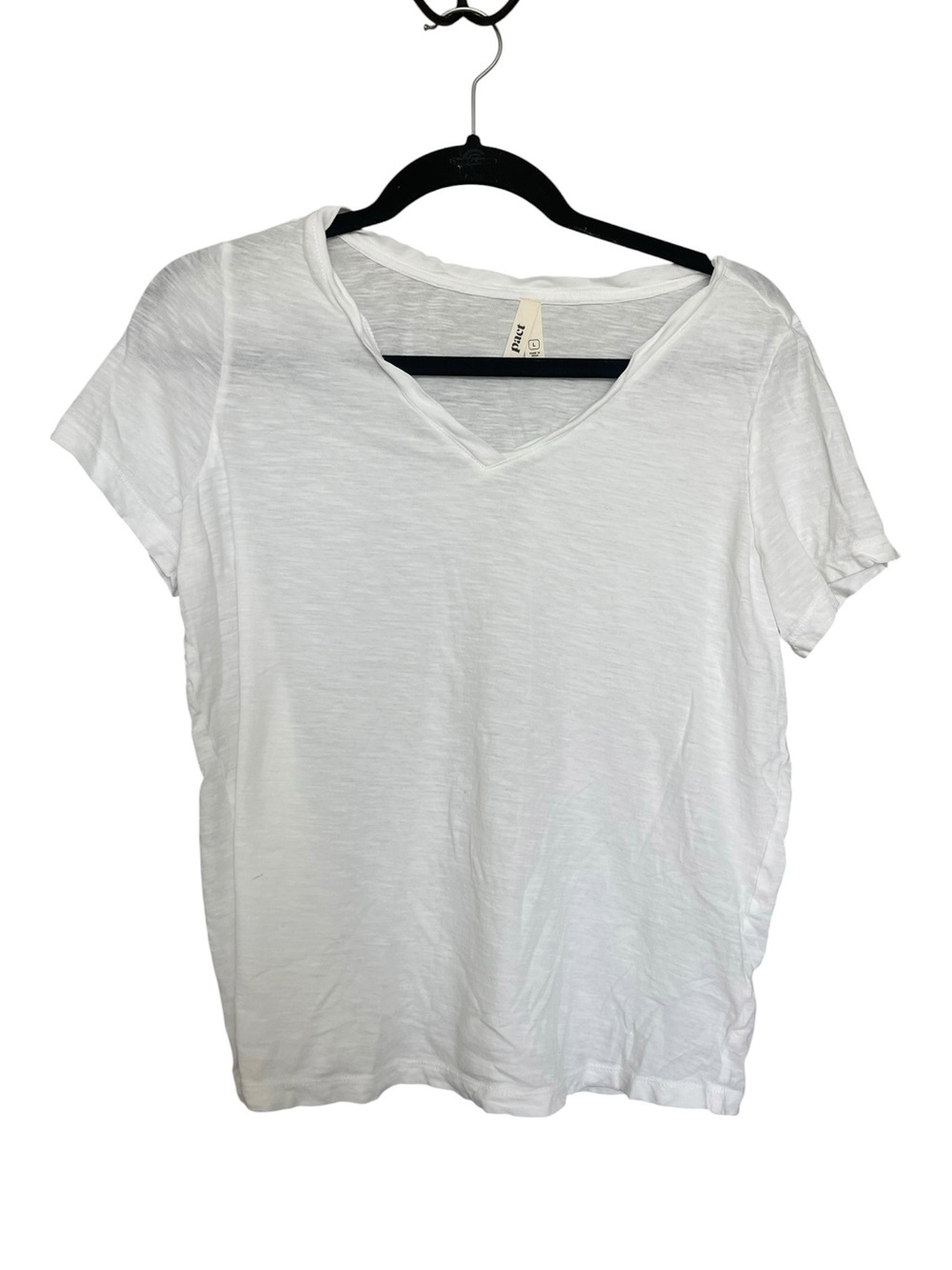 Pact White V-Neck Short Sleeve Tee